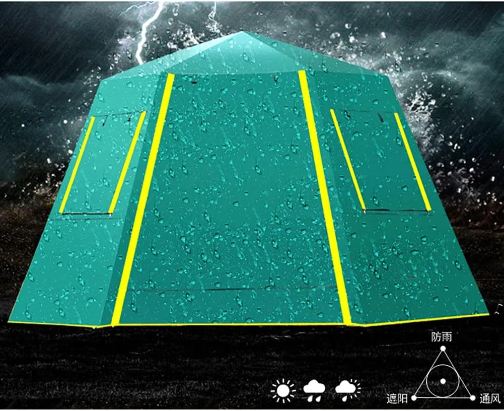 Pop Up Tent Family Camping Tent 3-4 Person Automatic Tent Waterproof Windproof Portable Cabana Tent for Camping Hiking Mountaineering, Green