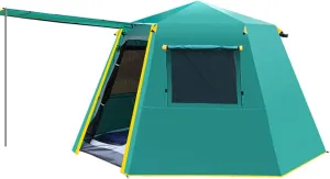 Pop Up Tent Family Camping Tent 3-4 Person Automatic Tent Waterproof Windproof Portable Cabana Tent for Camping Hiking Mountaineering, Green