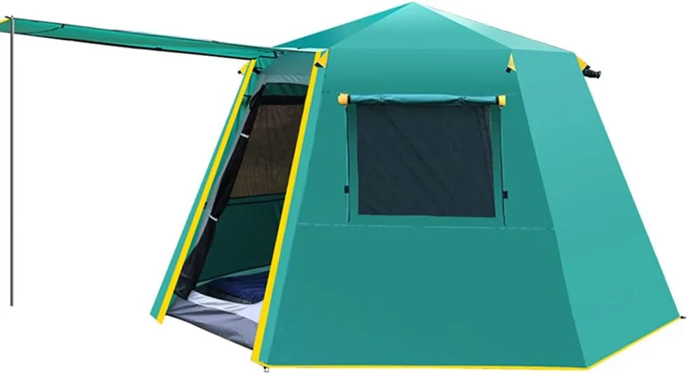 Pop Up Tent Family Camping Tent 3-4 Person Automatic Tent Waterproof Windproof Portable Cabana Tent for Camping Hiking Mountaineering, Green