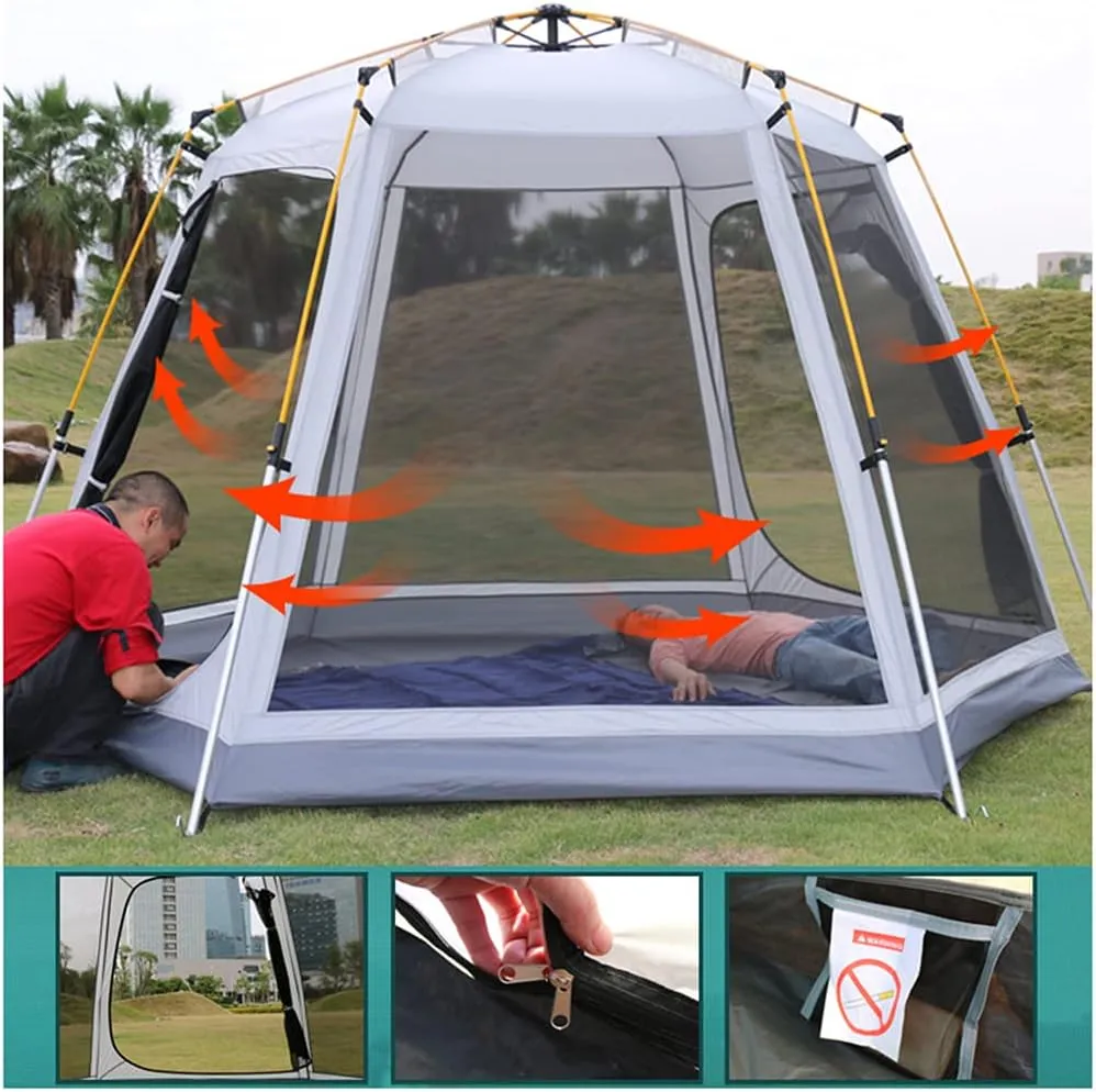 Pop Up Tent Family Camping Tent 3-4 Person Automatic Tent Waterproof Windproof Portable Cabana Tent for Camping Hiking Mountaineering, Green