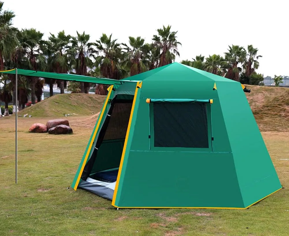 Pop Up Tent Family Camping Tent 3-4 Person Automatic Tent Waterproof Windproof Portable Cabana Tent for Camping Hiking Mountaineering, Green