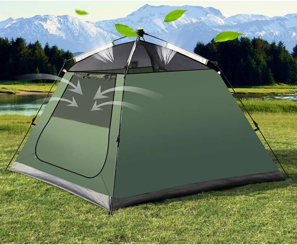 Pop Up Tent Family Camping Tent 3-4 Person Portable Tent Automatic Tent for Camping Hiking Mountaineering, Yellow