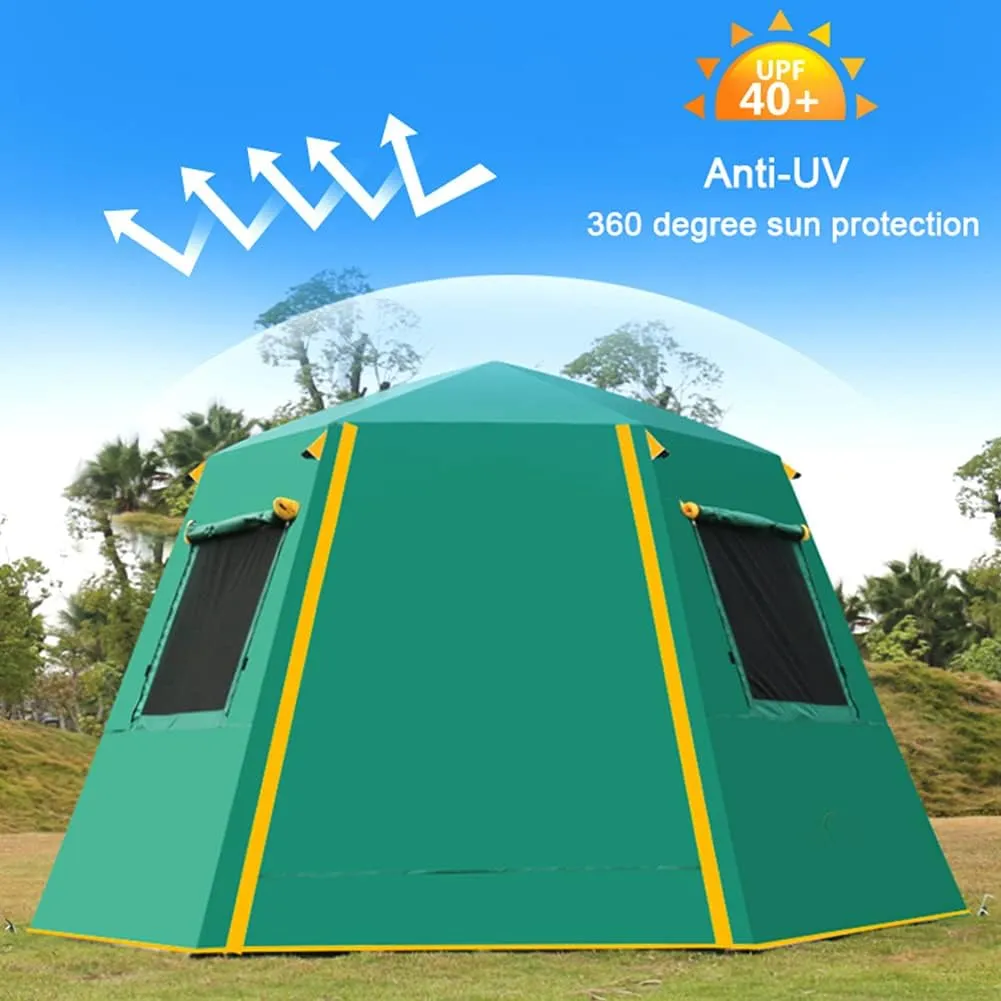 Pop Up Tents for 3-4 Person Double Layer Waterproof Automatic Instant Tent Portable Cabana Beach Tent for Outdoor Hiking