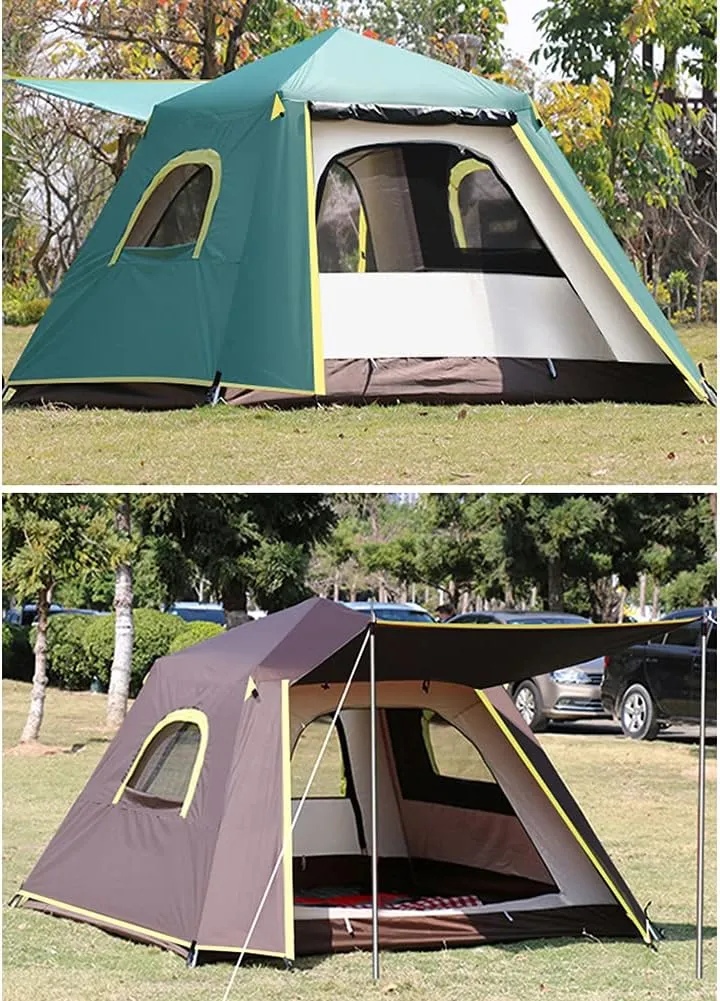 Pop Up Tents for 3-4 Person Double Layer Waterproof Automatic Instant Tent Portable Cabana Beach Tent for Outdoor Hiking