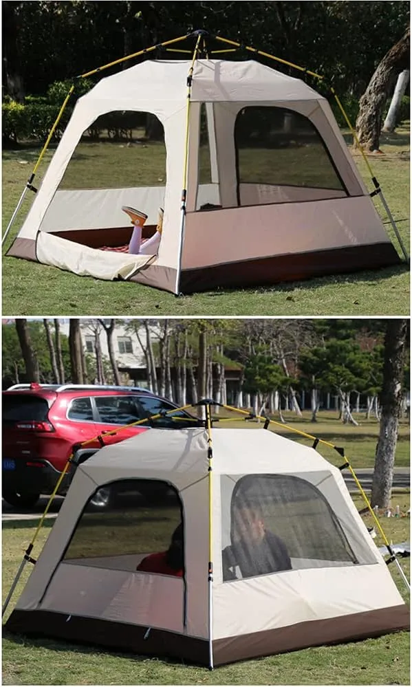 Pop Up Tents for 3-4 Person Double Layer Waterproof Automatic Instant Tent Portable Cabana Beach Tent for Outdoor Hiking