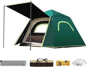 Pop Up Tents for 3-4 Person Double Layer Waterproof Automatic Instant Tent Portable Cabana Beach Tent for Outdoor Hiking