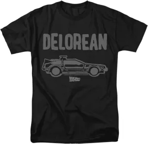 Popfunk Back to The Future The Delorean Unisex Adult T Shirt, Black, Large