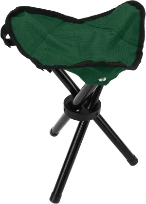 Portable Camping Tripod Stool Lightweight Foldable Chair for Hiking Fishing Travel with High Load Bearing Capacity (Green)