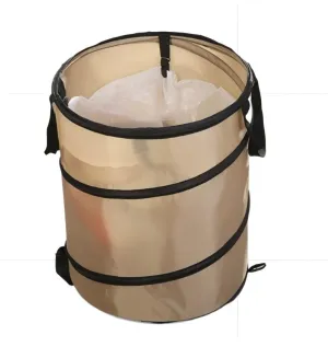Portable Collapsible Trash Can, Waterproof Oxford Cloth, Black, Outdoor Camping Garden Waste Bin with Sturdy Handles (Coffee)
