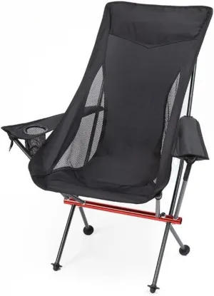 Portable Folding Chair Camping Chair Outdoor Camping High Back Chair Portable Ultralight Seat Backpacking Chair with Soft Armrests for Hiking Foldable Chair Folding Camping Chair