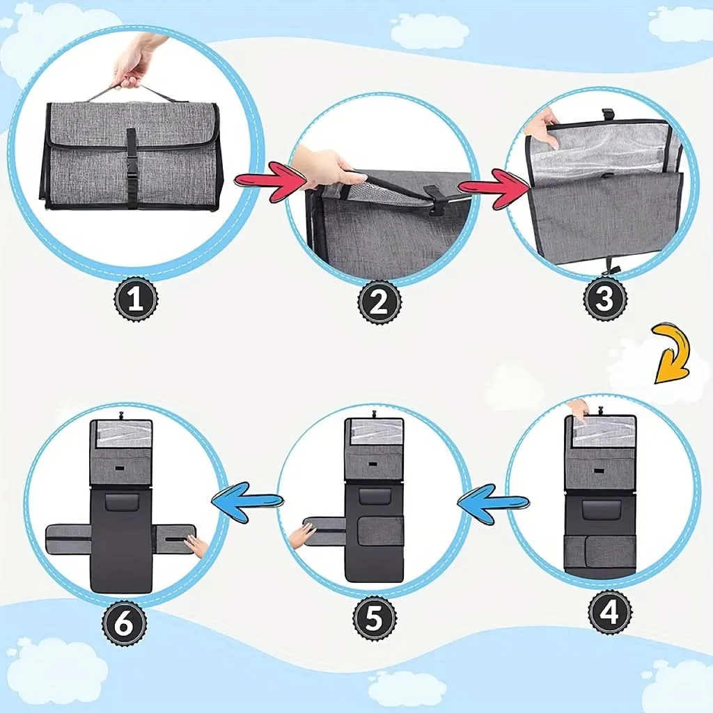 Portable Waterproof Diaper Changing Pad Kit
