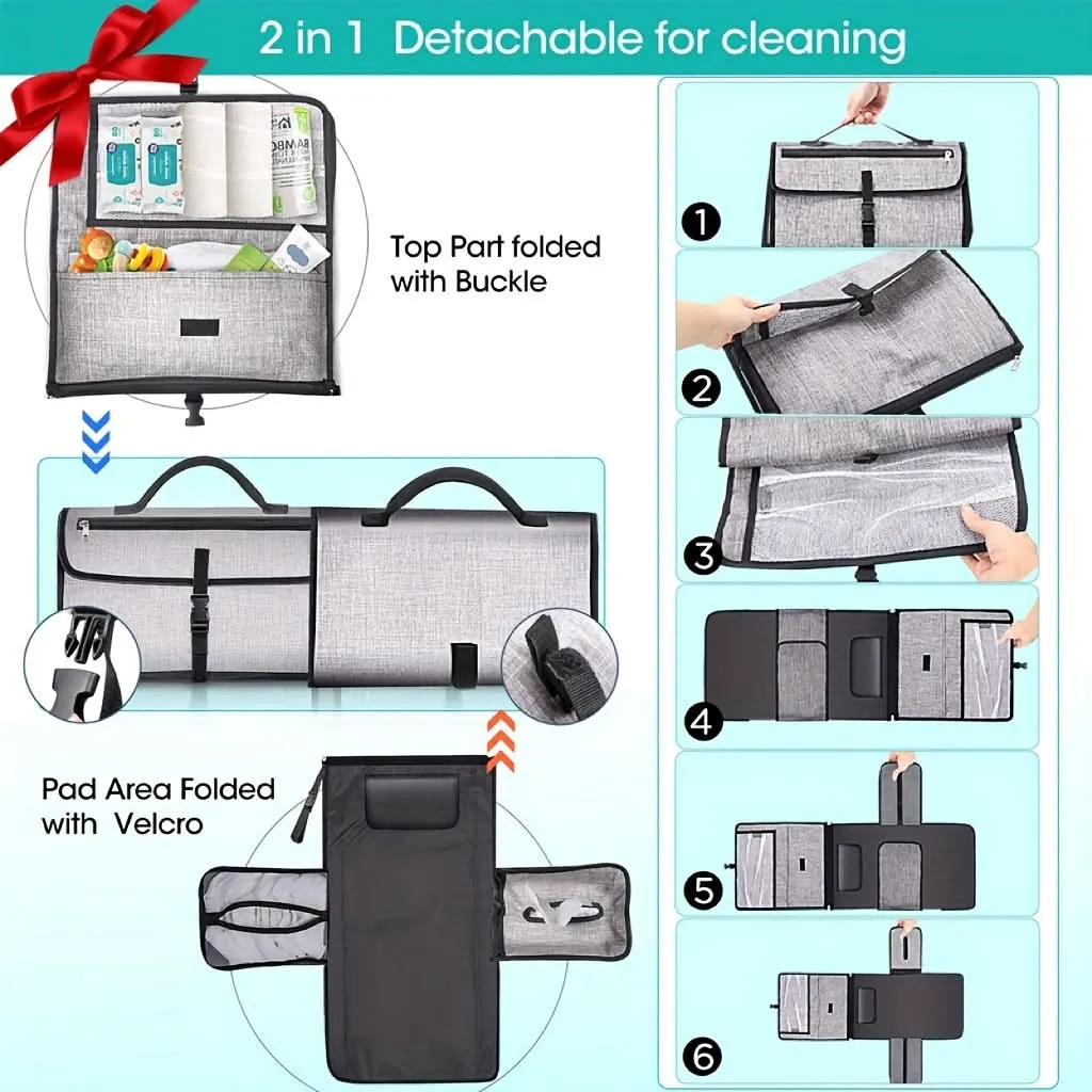 Portable Waterproof Diaper Changing Pad Kit