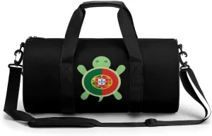 Portugal Flag Turtle Sports Gym Bag Lightweight Duffel Bag Workout Bag with Adjustable Strap for Travel Hiking