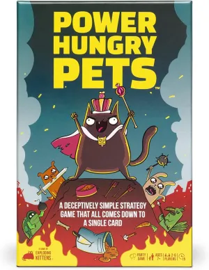 Power Hungry Pets by Exploding Kittens - 2-6 Players - Ages 7  - 15 Minutes to Play - Strategic and Simple Card Game - Ideal for Party, Family Game Night, Kids and Adults
