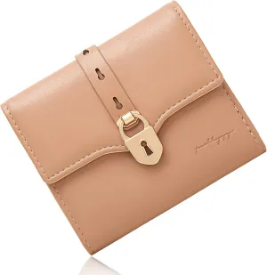 Prettyzys Women's RFID Blocking Trifold Wallet Case - Handmade, Mini Purse with Zipper Pocket - Credit Card Slots, Cash & Coins Compartment, and More - Small Wallet for Ladies, Teenage Girls - Pink