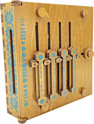Project Genius Caesar's Codex Classic Wooden Puzzle Box for Kids 8 , Teens, and Adults - Secret Hidden Compartment for Cash, Valuables, and Gift Cards - True Genius Brainteaser, Solve Code to Open Box