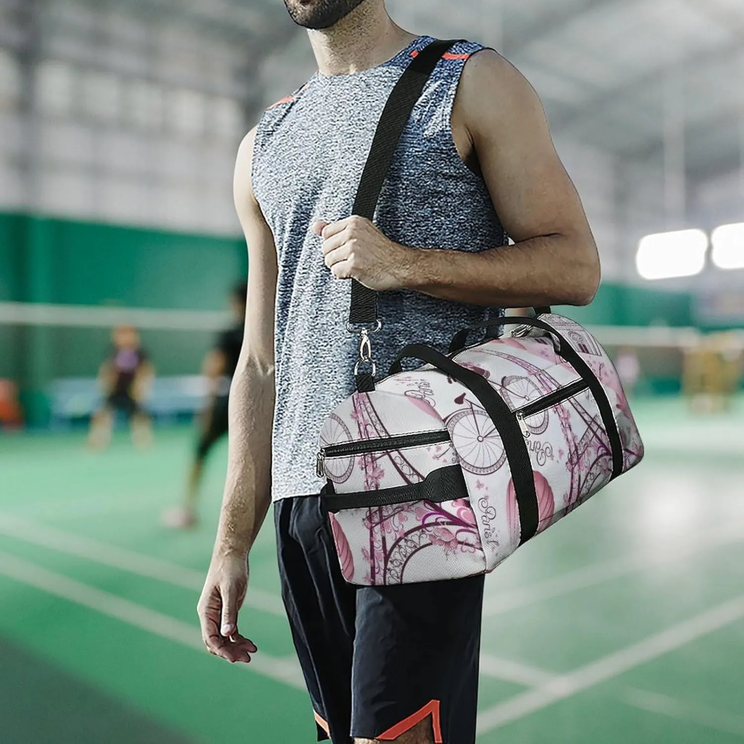 Psychedelic Sun Moon Stars Tie Dye Fitness Bag with Large Capacity Backpack And Waterproof Bag