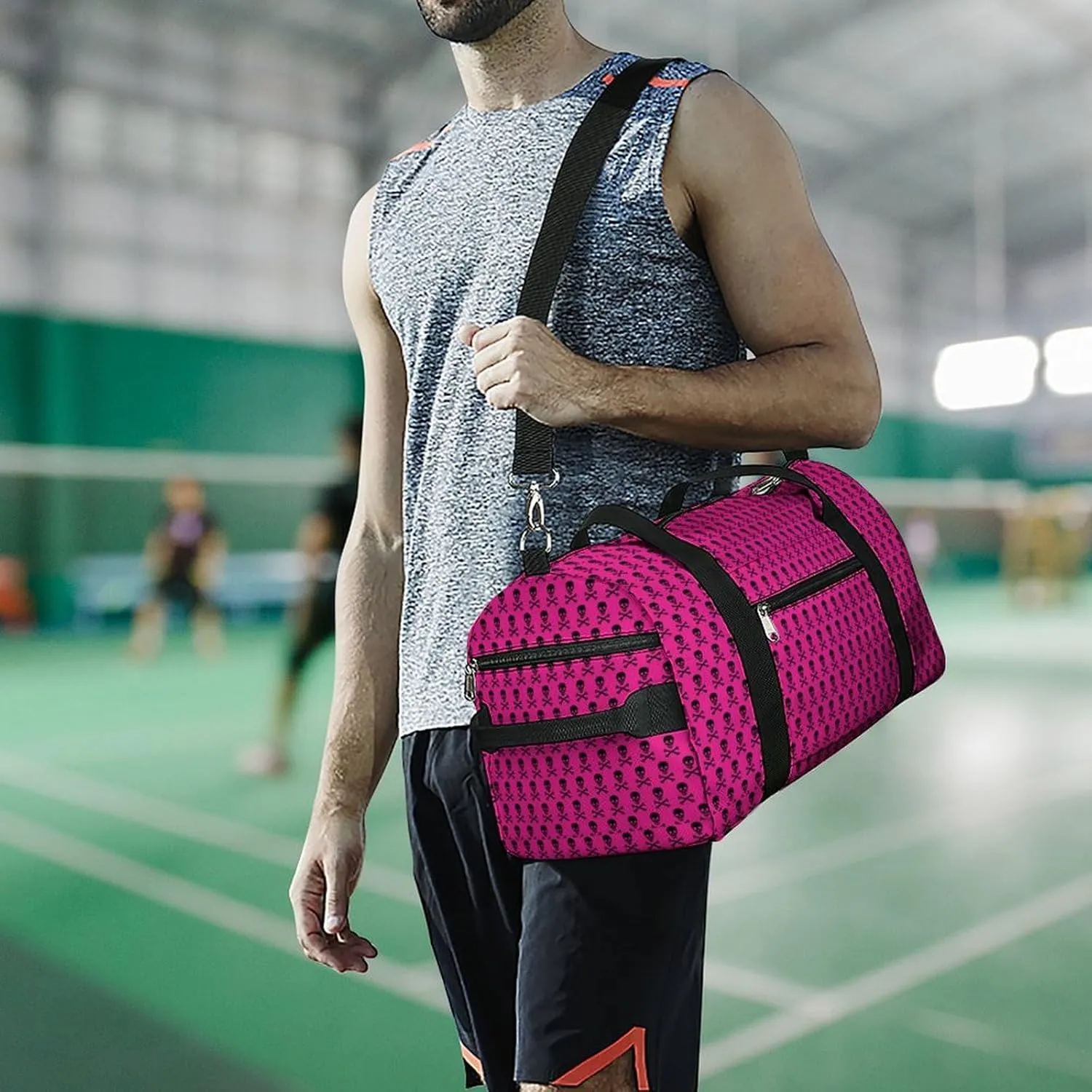 Psychedelic Sun Moon Stars Tie Dye Fitness Bag with Large Capacity Backpack And Waterproof Bag