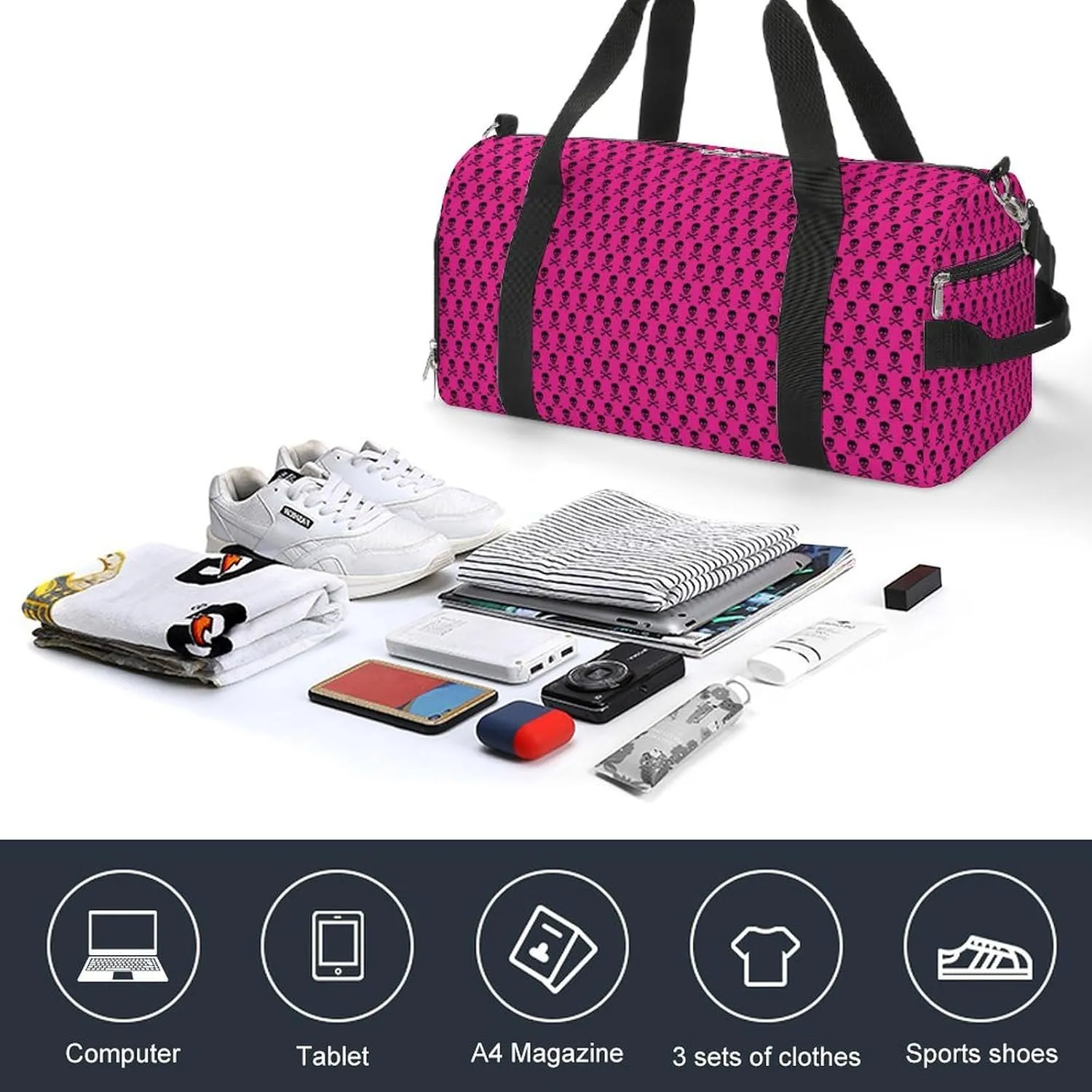 Psychedelic Sun Moon Stars Tie Dye Fitness Bag with Large Capacity Backpack And Waterproof Bag