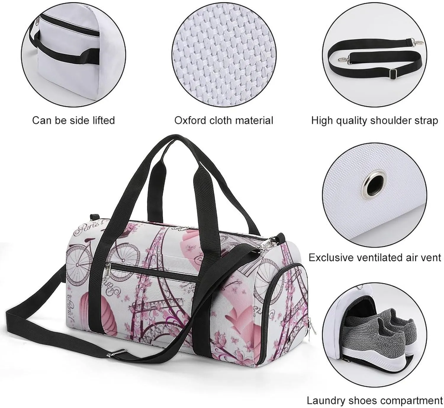 Psychedelic Sun Moon Stars Tie Dye Fitness Bag with Large Capacity Backpack And Waterproof Bag