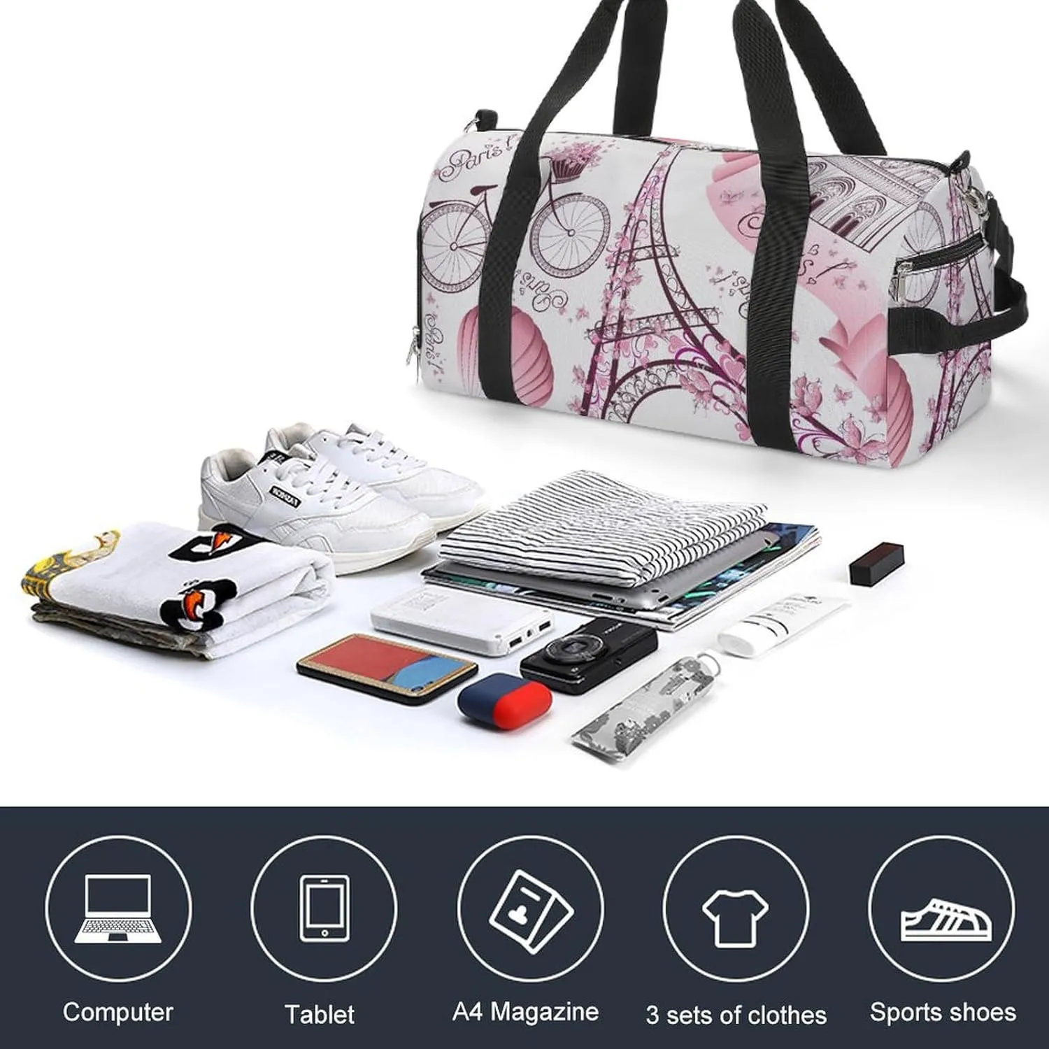 Psychedelic Sun Moon Stars Tie Dye Fitness Bag with Large Capacity Backpack And Waterproof Bag