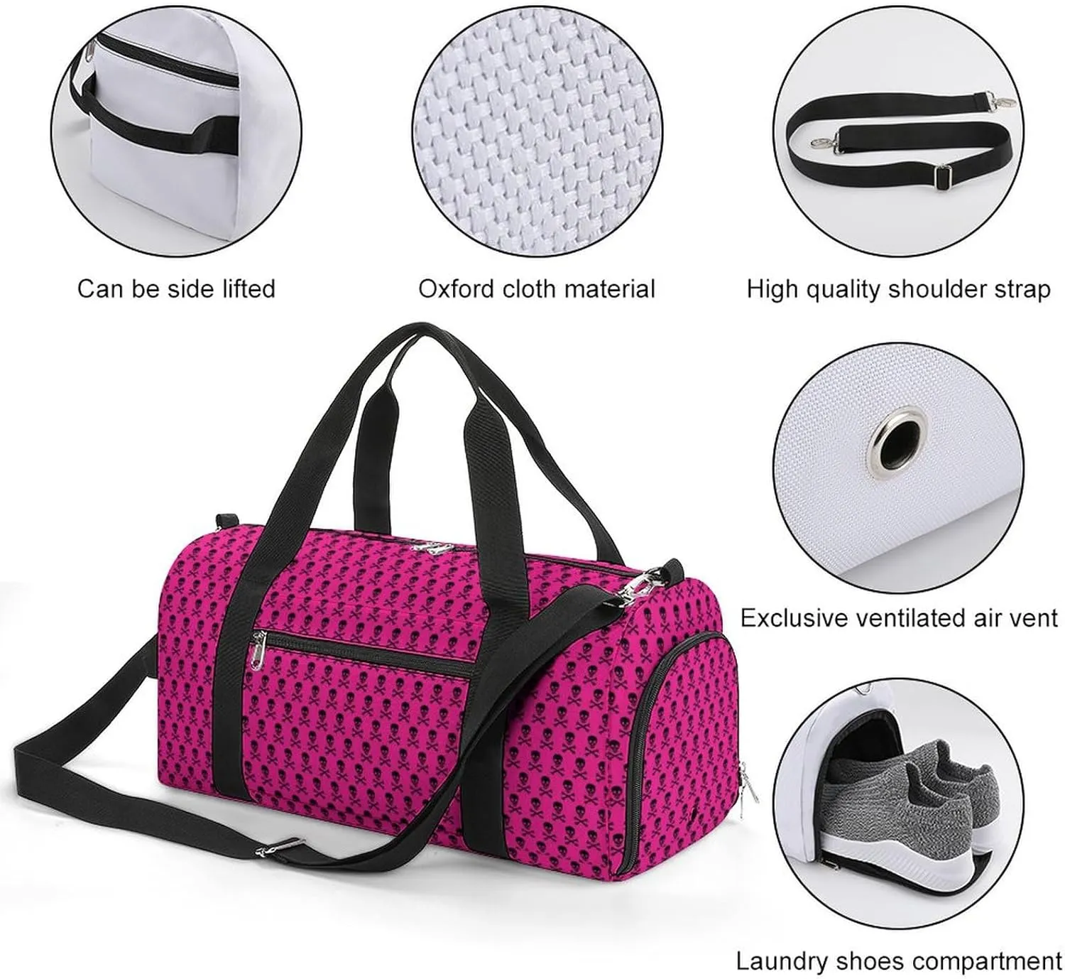 Psychedelic Sun Moon Stars Tie Dye Fitness Bag with Large Capacity Backpack And Waterproof Bag