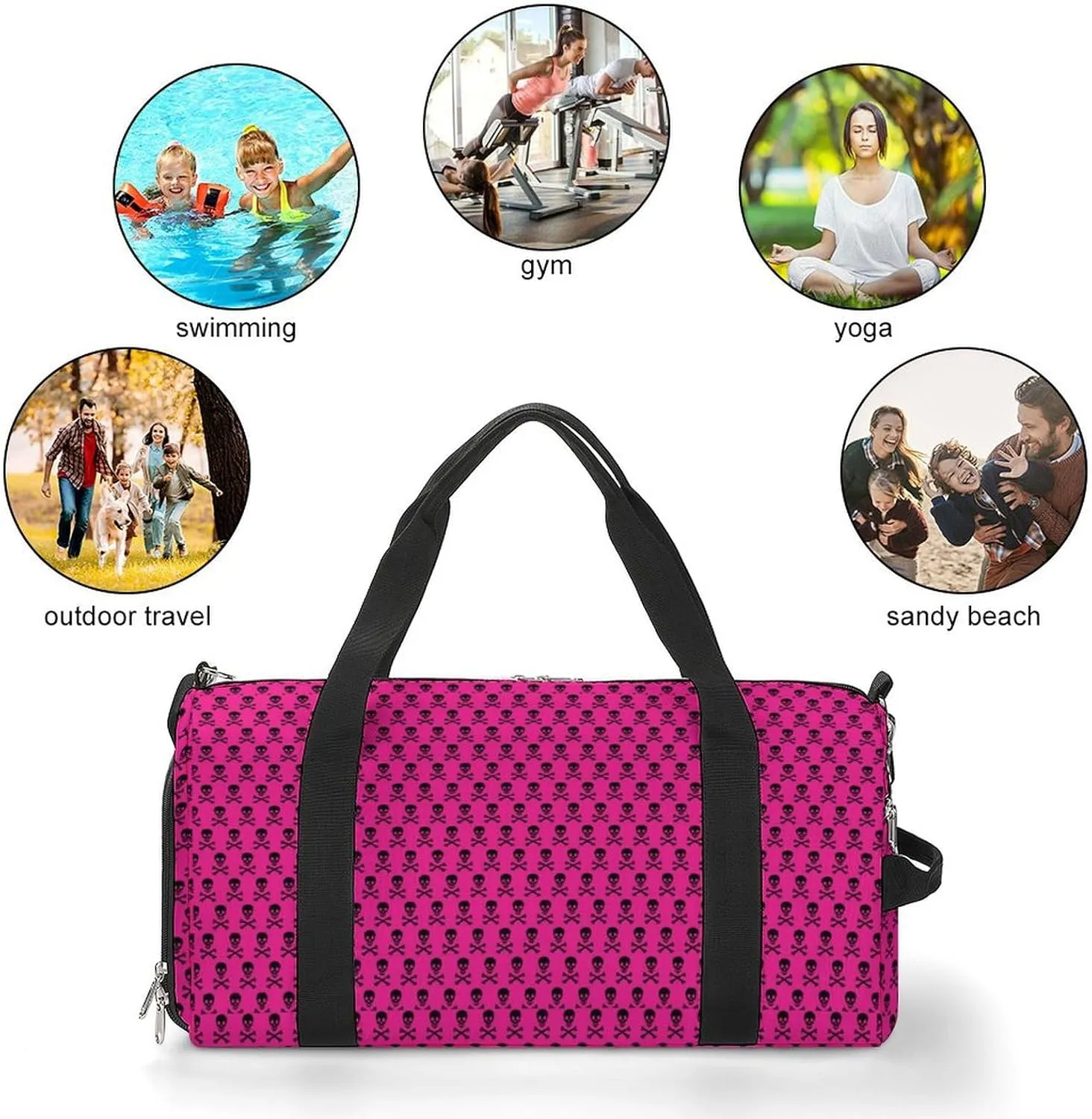 Psychedelic Sun Moon Stars Tie Dye Fitness Bag with Large Capacity Backpack And Waterproof Bag
