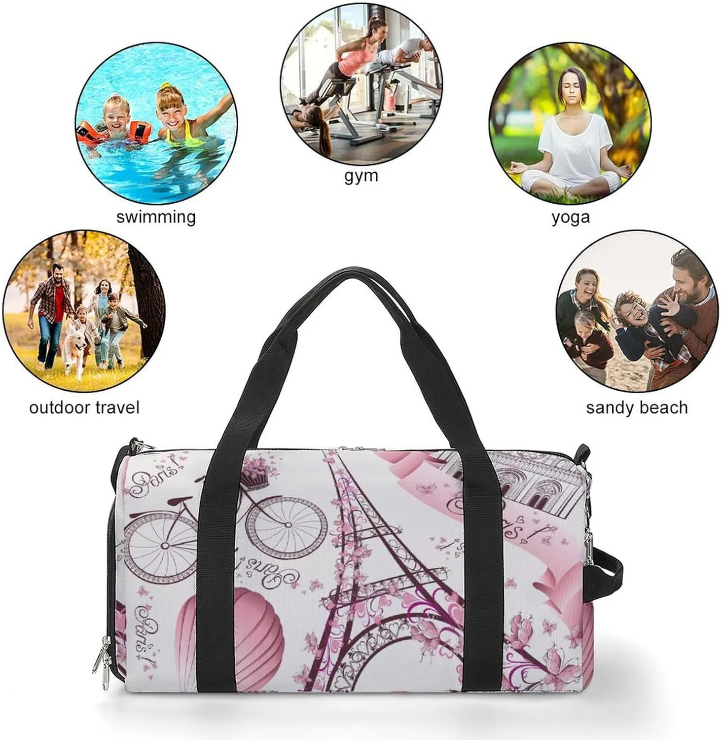 Psychedelic Sun Moon Stars Tie Dye Fitness Bag with Large Capacity Backpack And Waterproof Bag