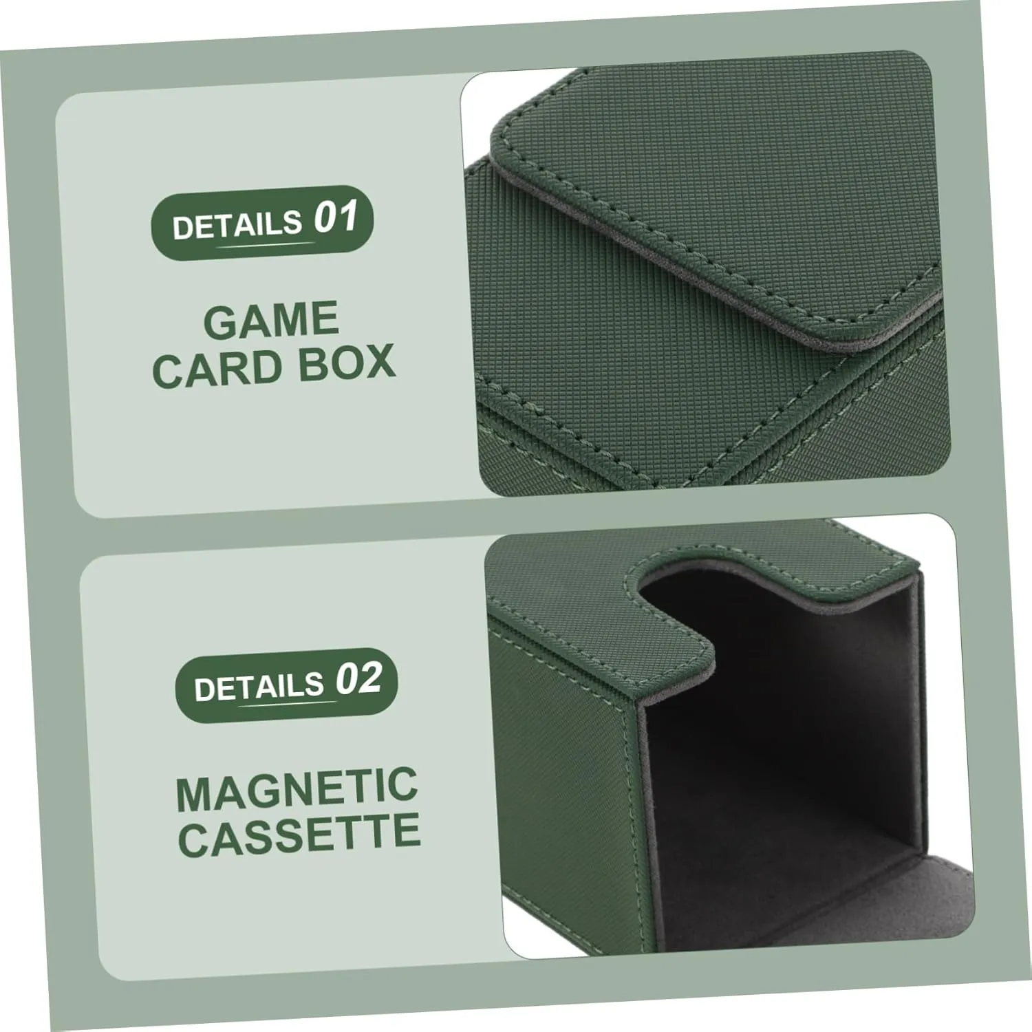 PU Card Deck Storage Box Durable Organizer for Decks Cards Holder for Gaming Portable Lightweight Design Compact Case for Home Outdoor Use