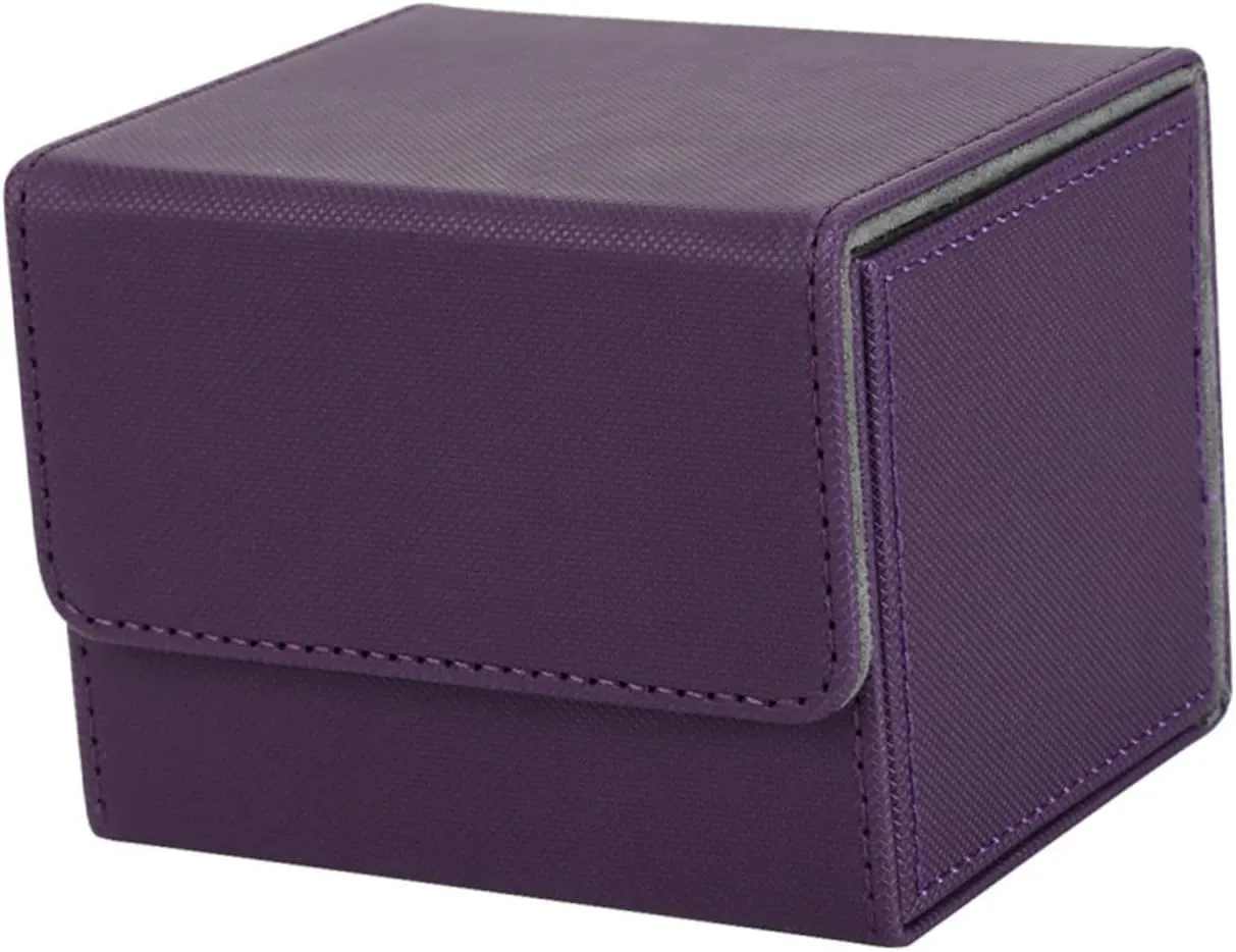 PU Leather Card Storage Box Organizer for Trading Cards Dice Tokens Compact and Scratch Resistant Design for Family Friends Games