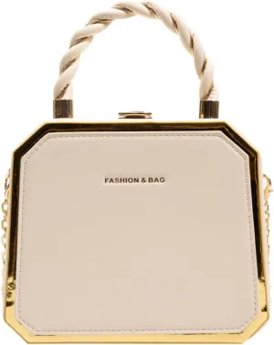 PU Leather Small Square Box Clutch Top Handle Crossbody Shoulder Purse Party Evening Bag for Women