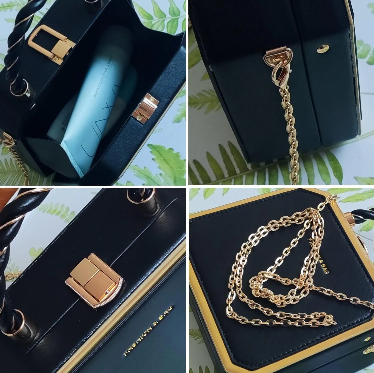 PU Leather Small Square Box Clutch Top Handle Crossbody Shoulder Purse Party Evening Bag for Women