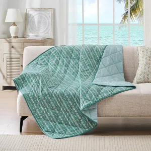 puredown® Ice Cooling Throw Blanket - High Q-Max 0.48 Cool to The Touch, Soft Summer Printed Blanket for Hot Sleepers, All Season Lightweight Couch Throws, Teal, 50" x 70"