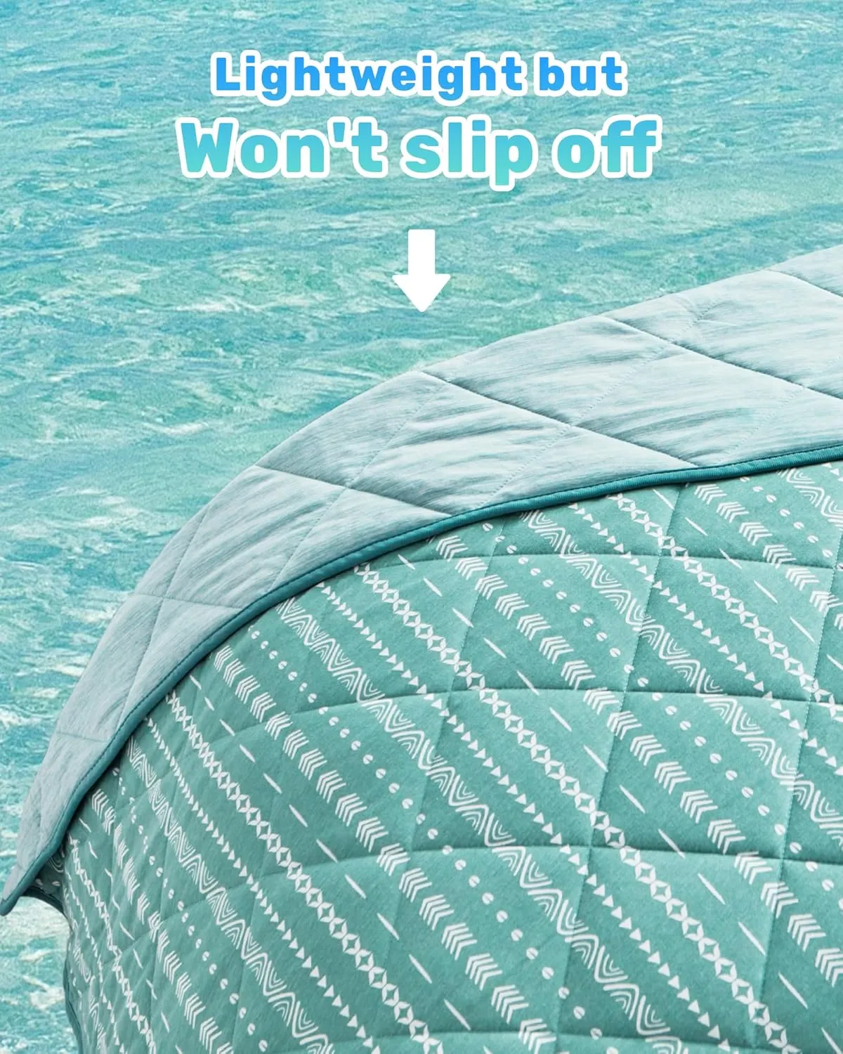 puredown® Ice Cooling Throw Blanket - High Q-Max 0.48 Cool to The Touch, Soft Summer Printed Blanket for Hot Sleepers, All Season Lightweight Couch Throws, Teal, 50" x 70"