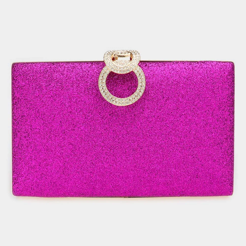Purple Shimmery Evening Clutch / Crossbody Bag