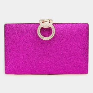Purple Shimmery Evening Clutch / Crossbody Bag