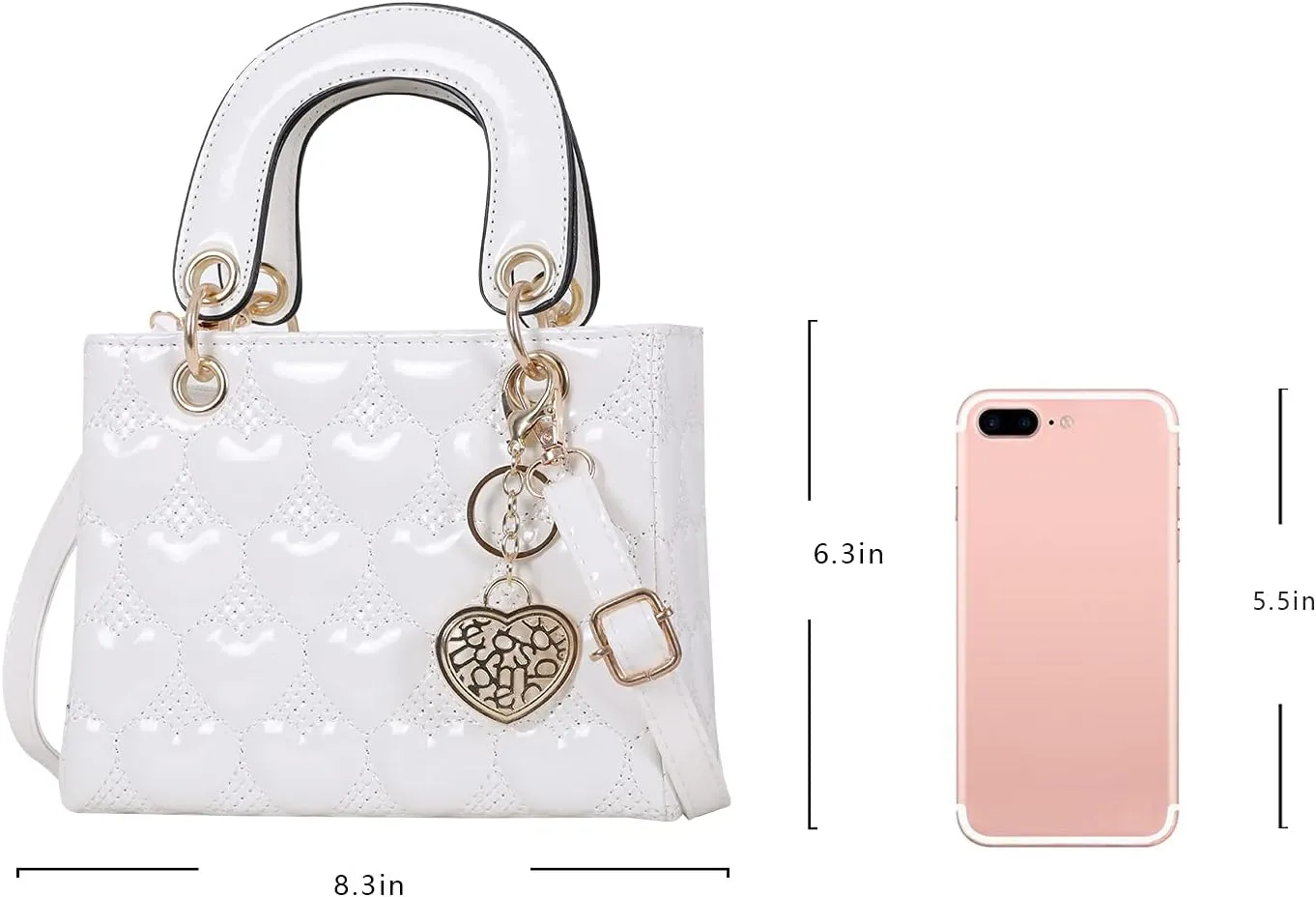 Purses and Handbag for Women Fashion Ladies Leather Top Handle Shiny Patent Satchel Shoulder Tote Bag Crossbody