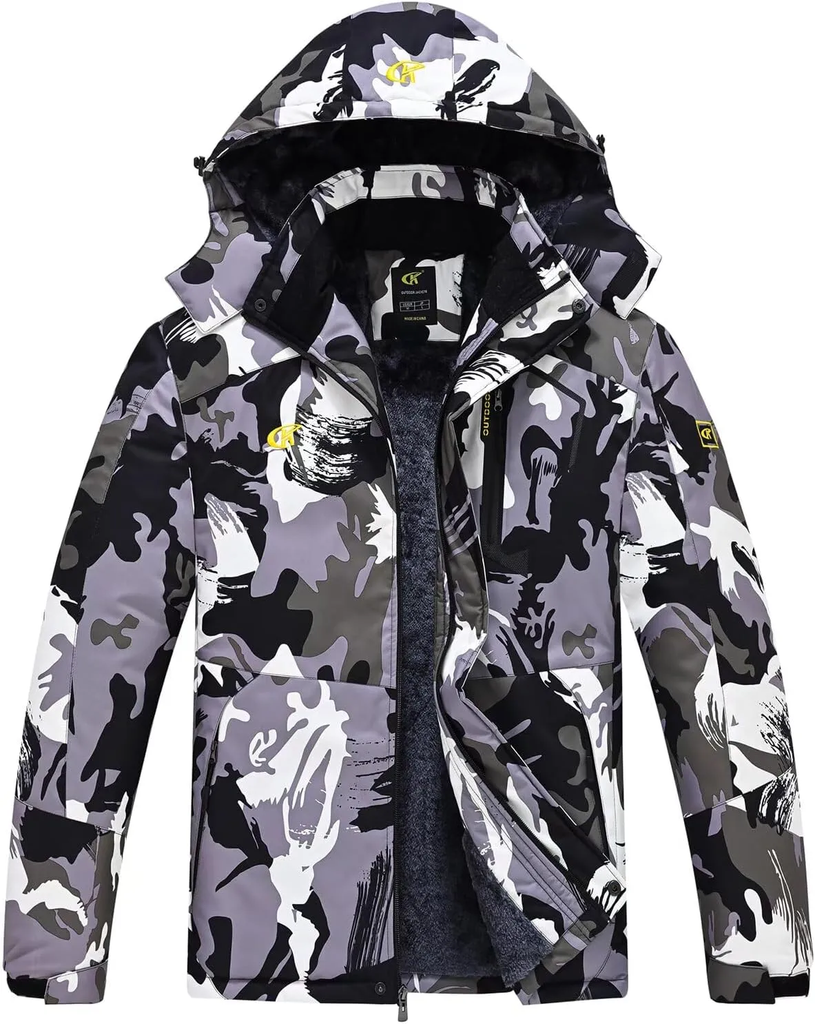 QPNGRP Mens Waterproof Ski Snowboard Jacket Winter Windproof Snow Coat