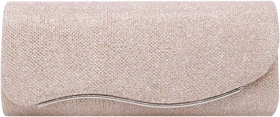 Queena Womens Shiny Glitter Evening Clutch Envelope Handbag Chain Purse for Wedding Party Prom Gift for Mom Wife Girlfriend