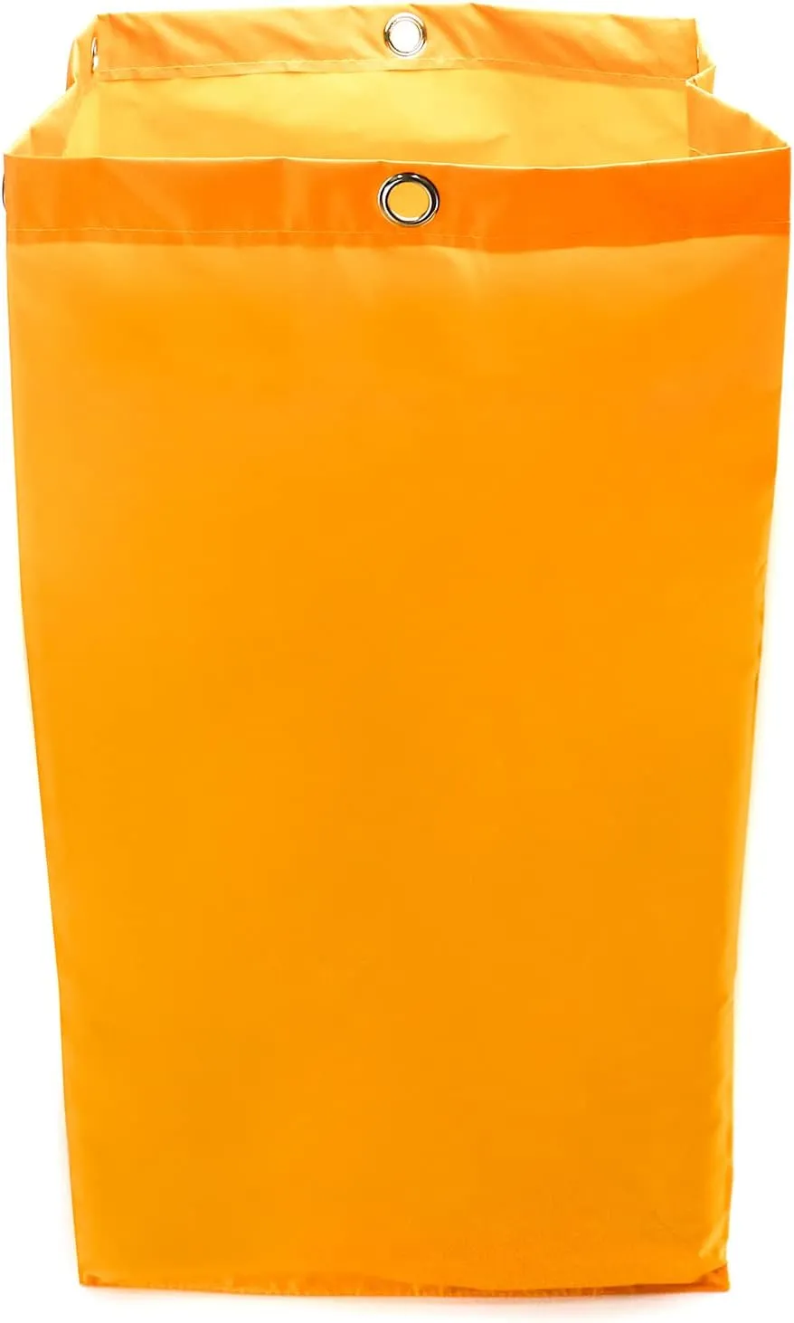 QWORK Janitorial Cart Bag, 24 Gallon Waterproof Large Capacity Padded Housekeeping Commercial Replacement Cleaning Cart Bag for Collecting Trash or Clothing (Yellow), 2 Pack
