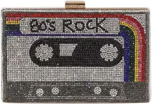 QZUnique Tape Shaped Shoulder Bag Radio Recorder PU Crossbody Bag Women's Retro Evening Bag Handbag Clutch Purse