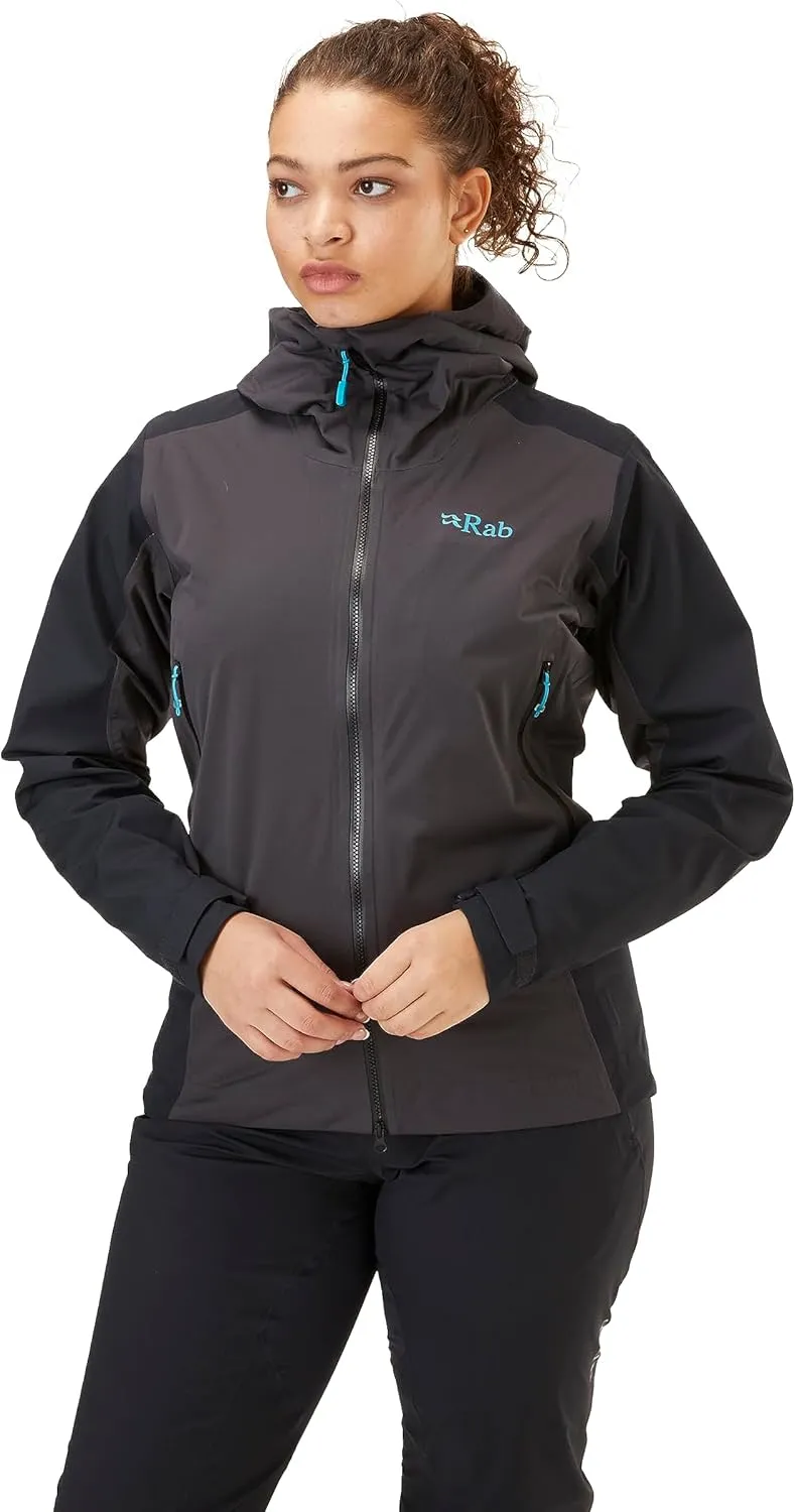 Rab Women’s Kinetic Alpine 2.0 Waterproof Breathable Jacket for Climbing & Mountaineering.