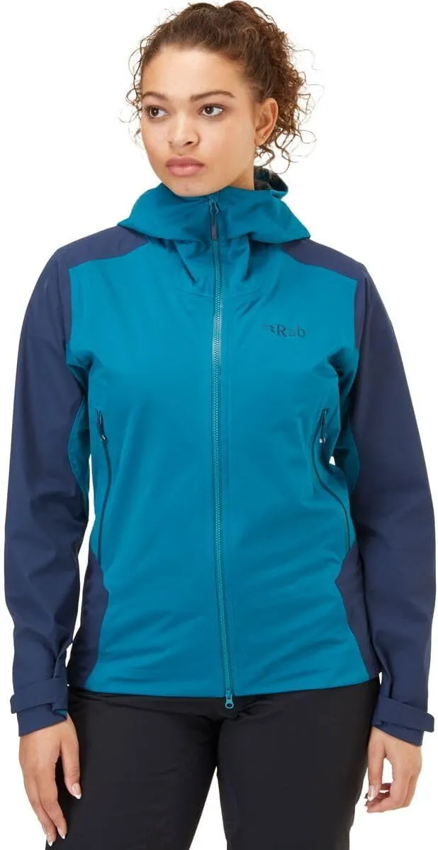 Rab Women’s Kinetic Alpine 2.0 Waterproof Breathable Jacket for Climbing & Mountaineering.