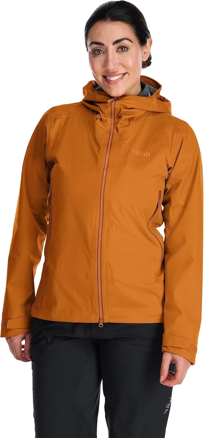 Rab Women’s Kinetic Alpine 2.0 Waterproof Breathable Jacket for Climbing & Mountaineering.