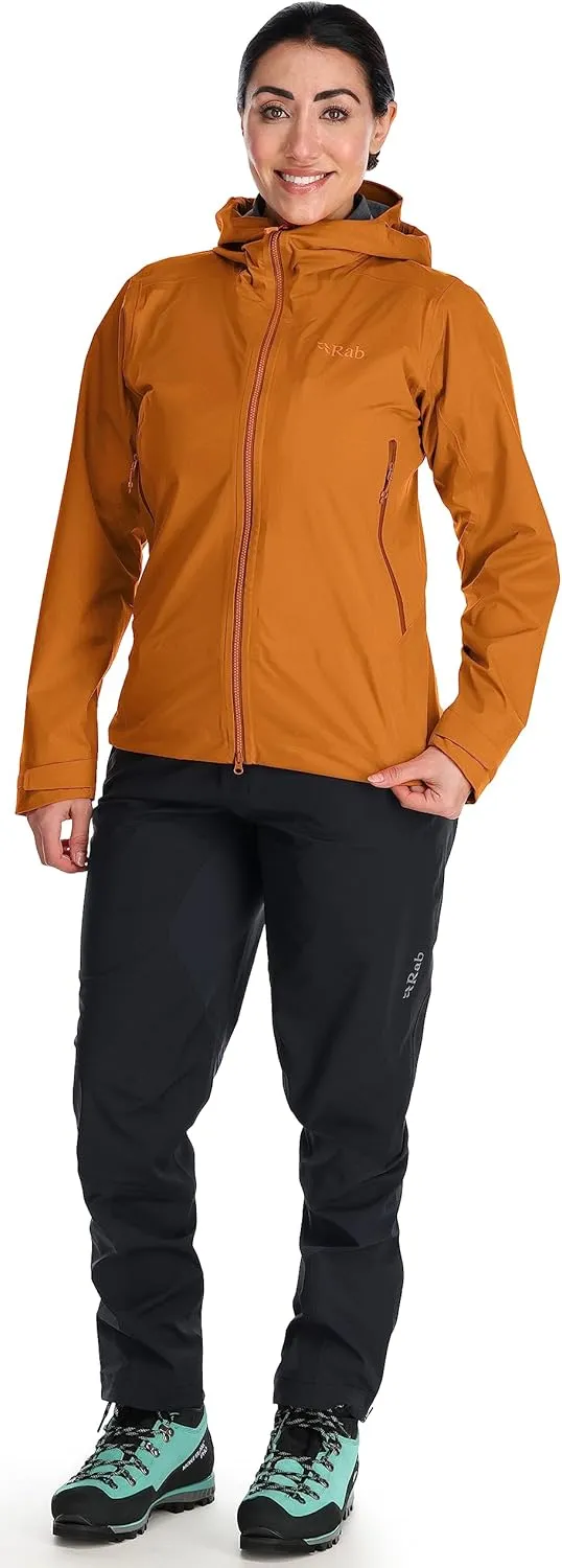 Rab Women’s Kinetic Alpine 2.0 Waterproof Breathable Jacket for Climbing & Mountaineering.