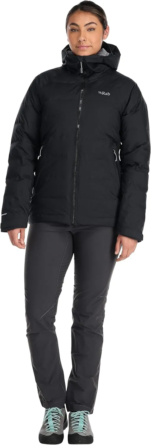 Rab Women's Valiance Down Jacket Waterproof Windproof Insulator for Climbing, Mountaineering, & Casual Wear