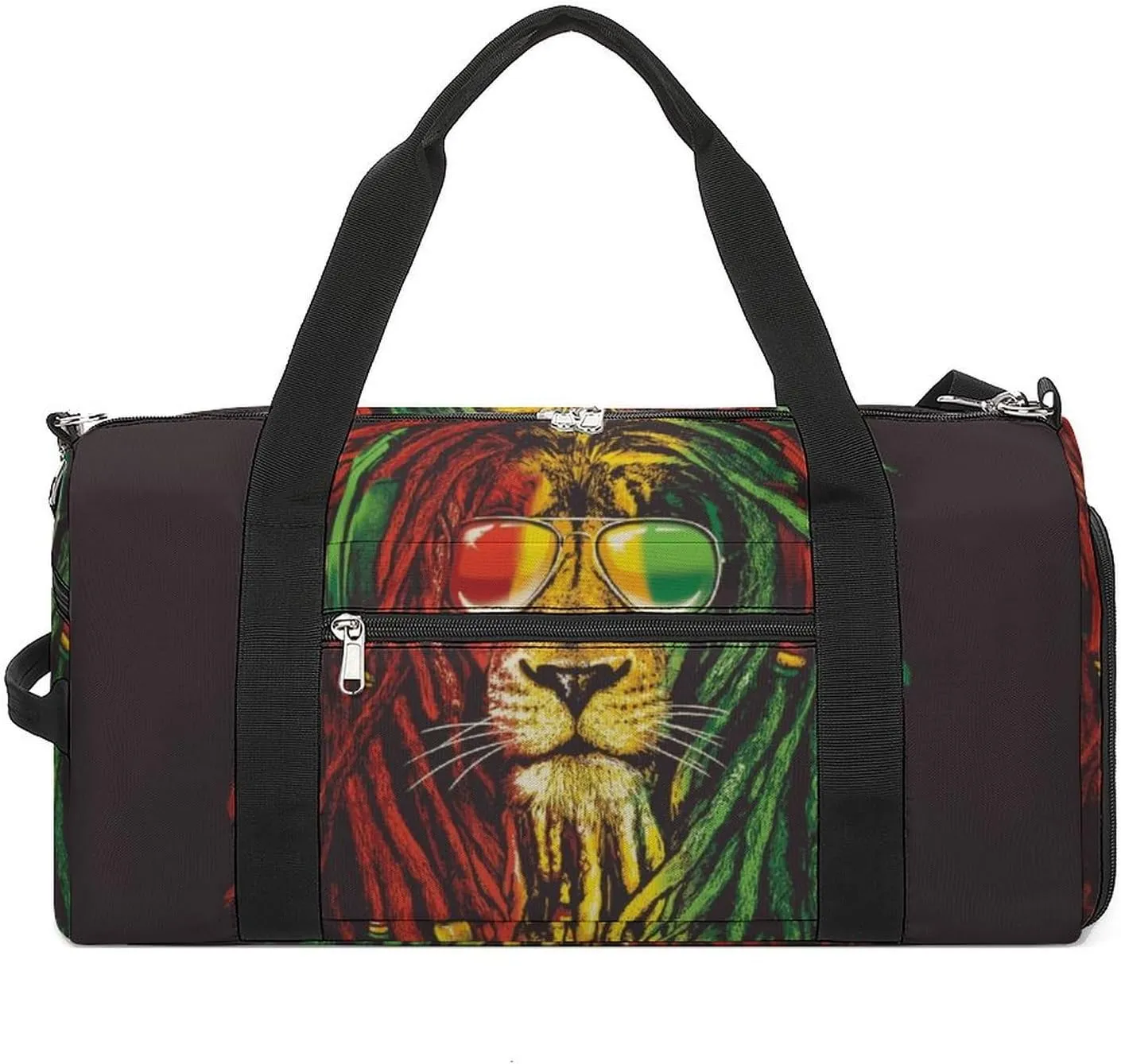Rasta Lion with Sunglasses Fitness Bag with Large Capacity Backpack And Waterproof Bag