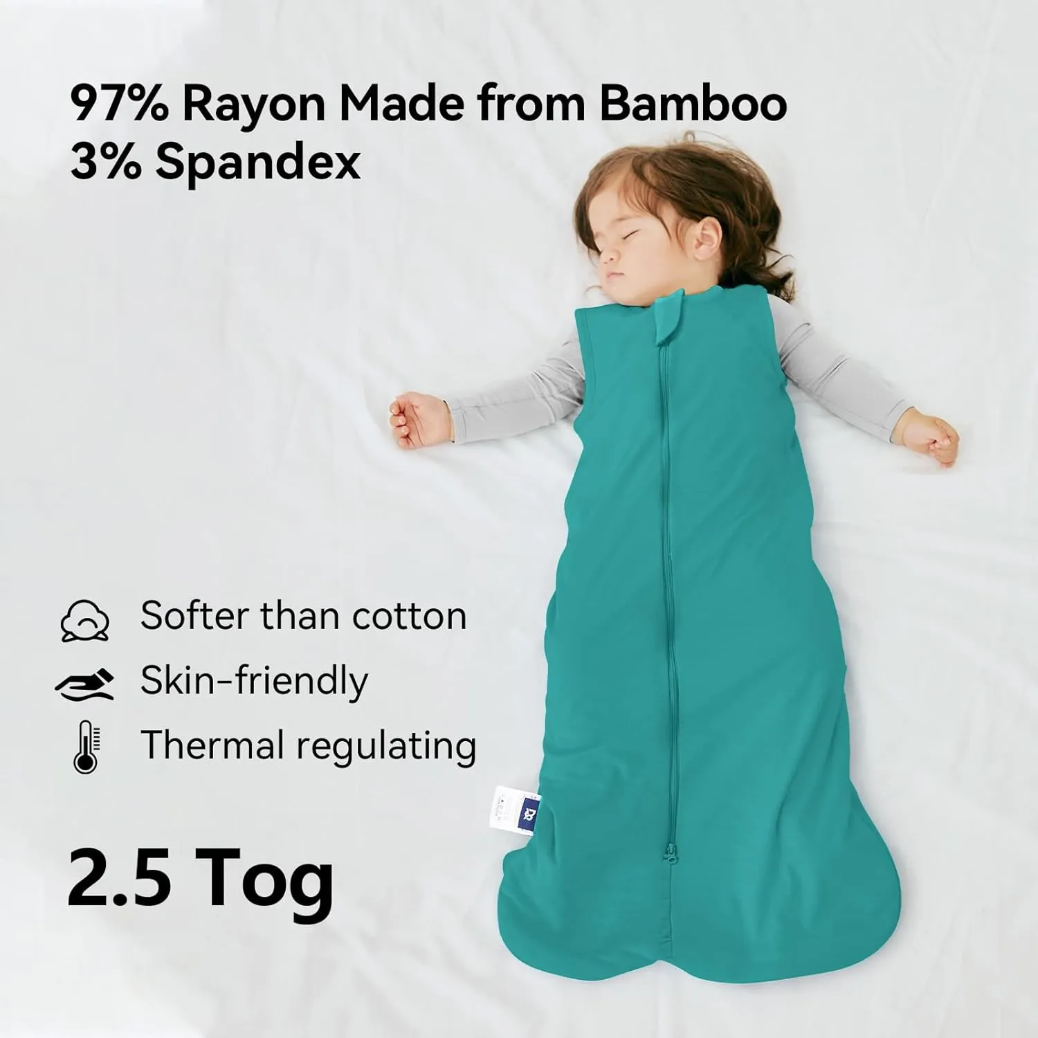 Rayon Made from Bamboo Sleep Sack 24-36 Months 2.5 Tog Ultra Soft Baby Wearable Blanket Toddler Sleeping Sack 2t-3t for Babies Unisex 2-Way Zipper 3t Baby Sleeping Bag Lightweight Extra Large Long XXL