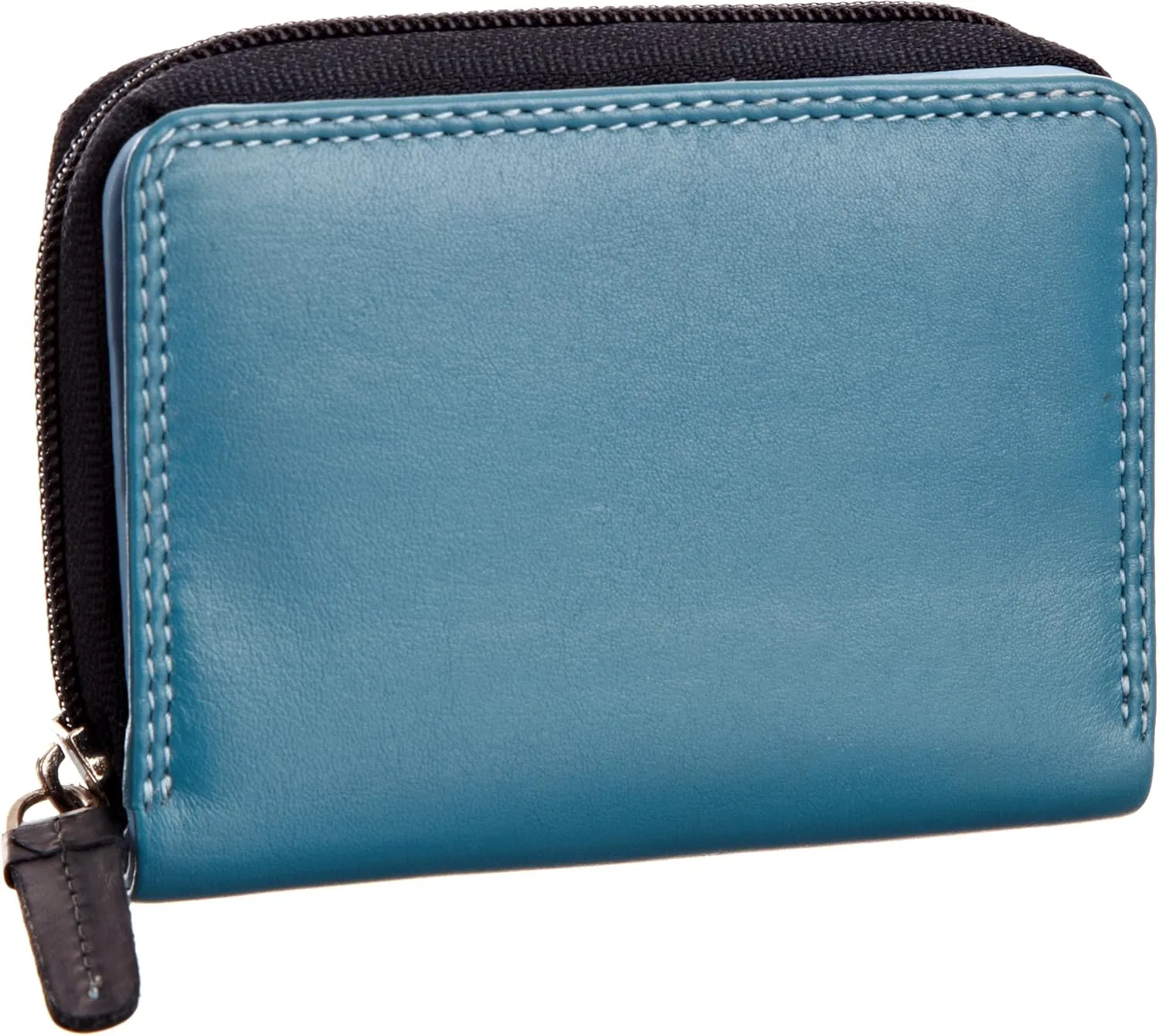 RB53 Multi Colored Navy/Prays/Sky Blue Small Bifold Soft Leather Ladies Wallet & Purse