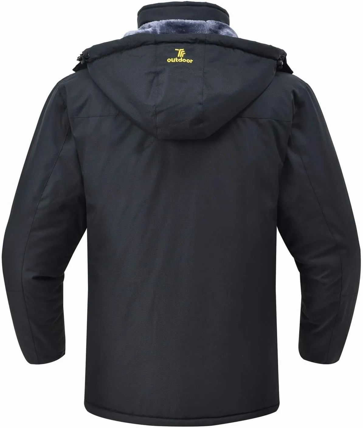 Rdruko Men's Ski Snow Jacket Waterproof Insulated Fleece Outdoor Mountain Hooded Winter Coat